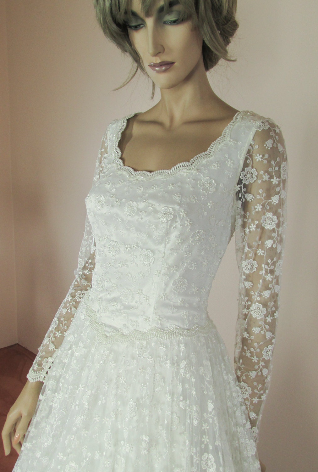 Beautiful wedding dress 90s Vintage bridal gown from 1990s | Etsy