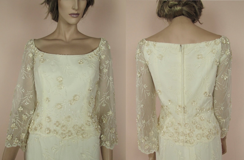 Vestido De Boda De La D U00e9cada De 1990 U2013 Dos Piezas Vestido Rom U00e1ntico De Los A U00f1os 90 Sirena Vestido De Novia Vestido De Novia De Encaje Vintage Vestido De Novia Bodas Vestidos