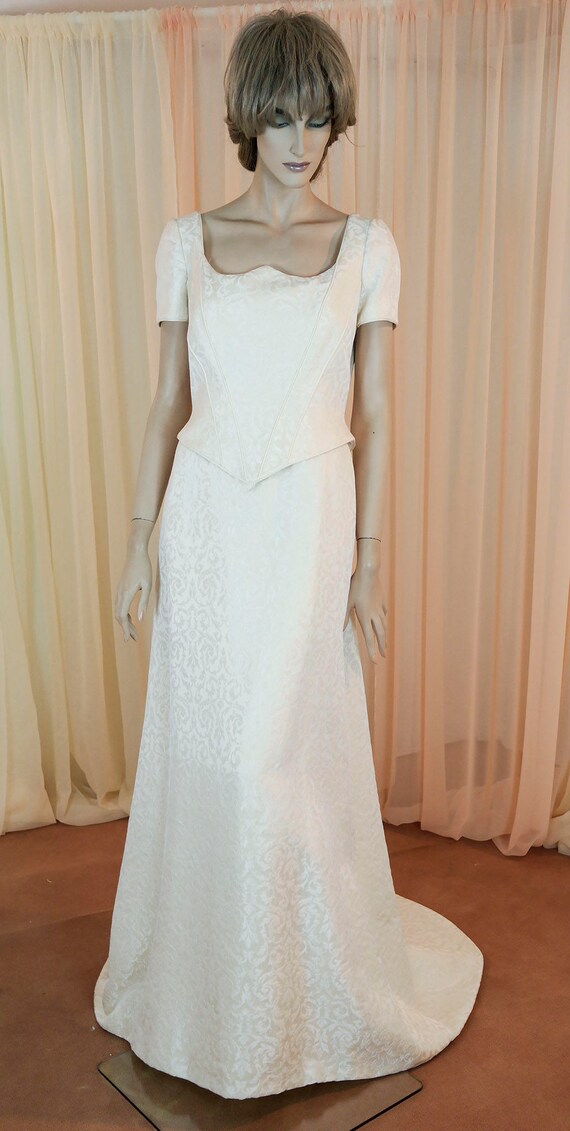 90er Jahre Vintage Hochzeitskleid Elegantes Hochzeitskleid Etsy