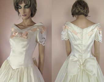 Vintage wedding Dress 90's – Bridal gown from 1990s - Organza dress - Romantic dress