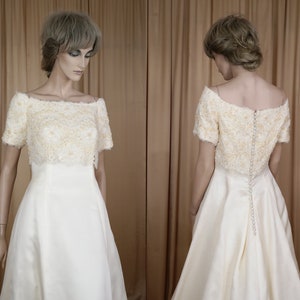 90&#39;s Vintage Wedding Dress - wedding dress from the 1990&#39;s – Romantic bridal gown - A line wedding dress - Organza wedding dress