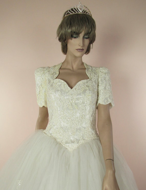 80's Vintage Wedding Dress - Ivory  bridal gown –… - image 2