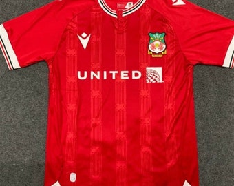 2023-24 Wrexham AFC Schwarz Fußballtrikot für Erwachsene, Jugend-Shirt, Wrexham AFC Heimtrikot