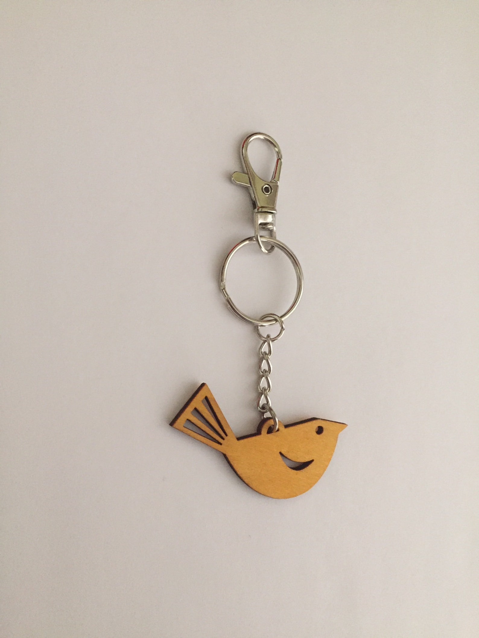 Customizable Yellow Bird Keychain Nature Key Ring Swivel Etsy