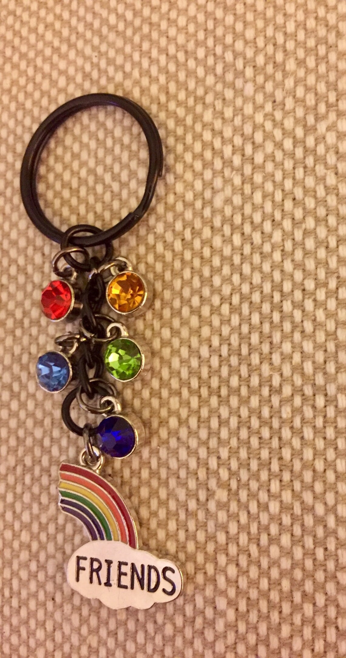 Set of Two Rainbow Keychains for Best Friends with Rhinestones Etsy