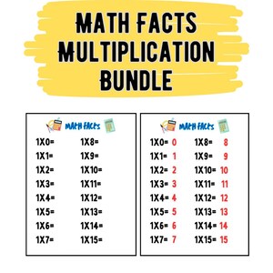 Math Facts! Multiplication Worksheet Bundle