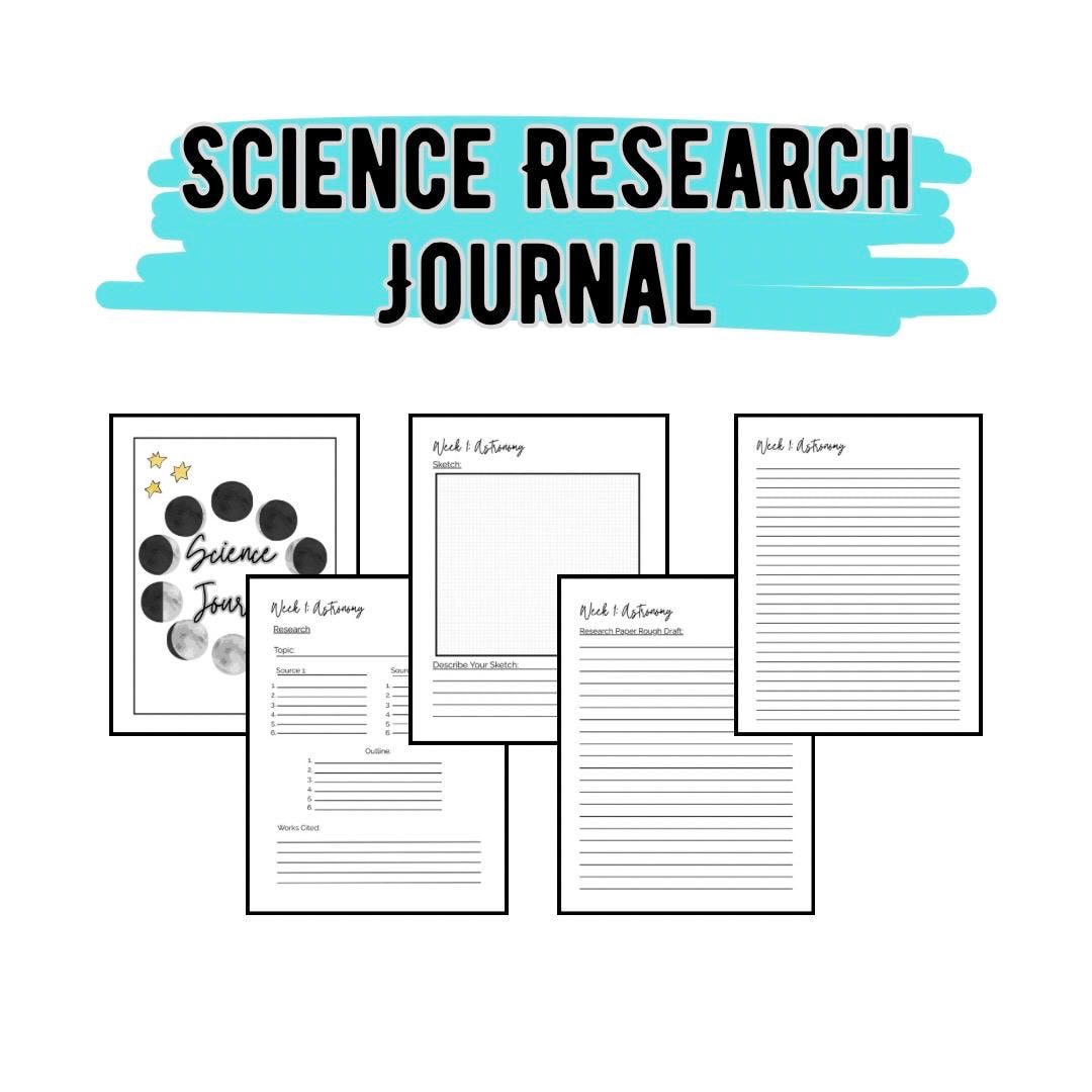 Science Research Journal Printable for Challenge A Middle School - Etsy