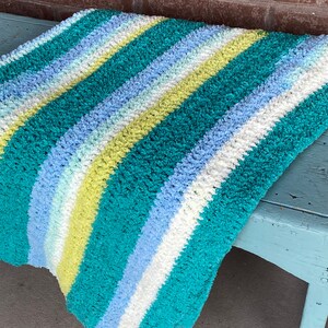 Seaside Chenille Stripe Baby Afghan image 7