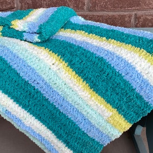 Seaside Chenille Stripe Baby Afghan image 1