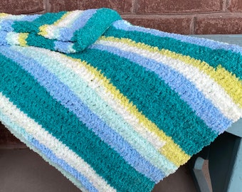 Bord de mer Chenille Stripe Baby Afghan