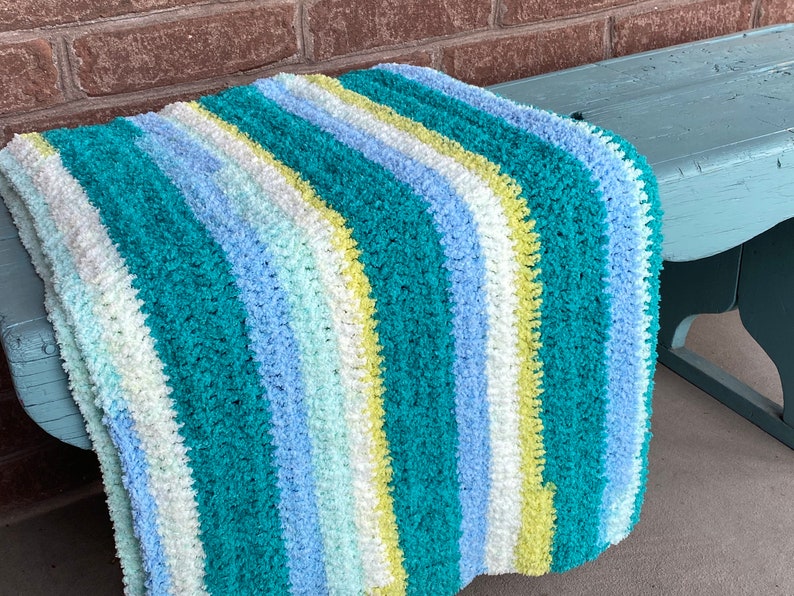 Seaside Chenille Stripe Baby Afghan image 9