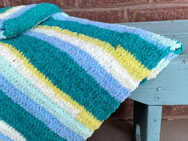 Seaside Chenille Stripe Baby Afghan image 10