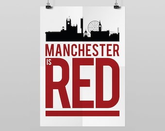 Manchester Is Red (A3 POSTER PRINT)