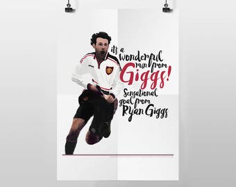 Ryan Giggs FA Cup Manchester United vs Arsenal 1999 (AFFICHE A3)