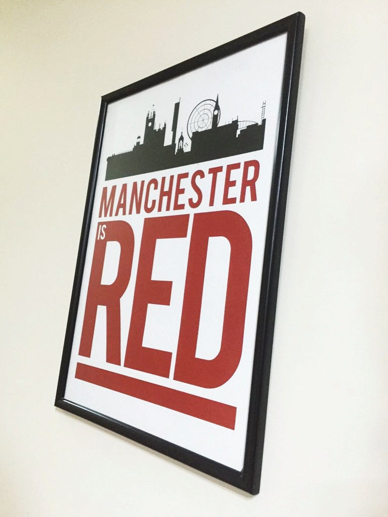 Manchester ist rot A3 POSTER PRINT - Etsy.de