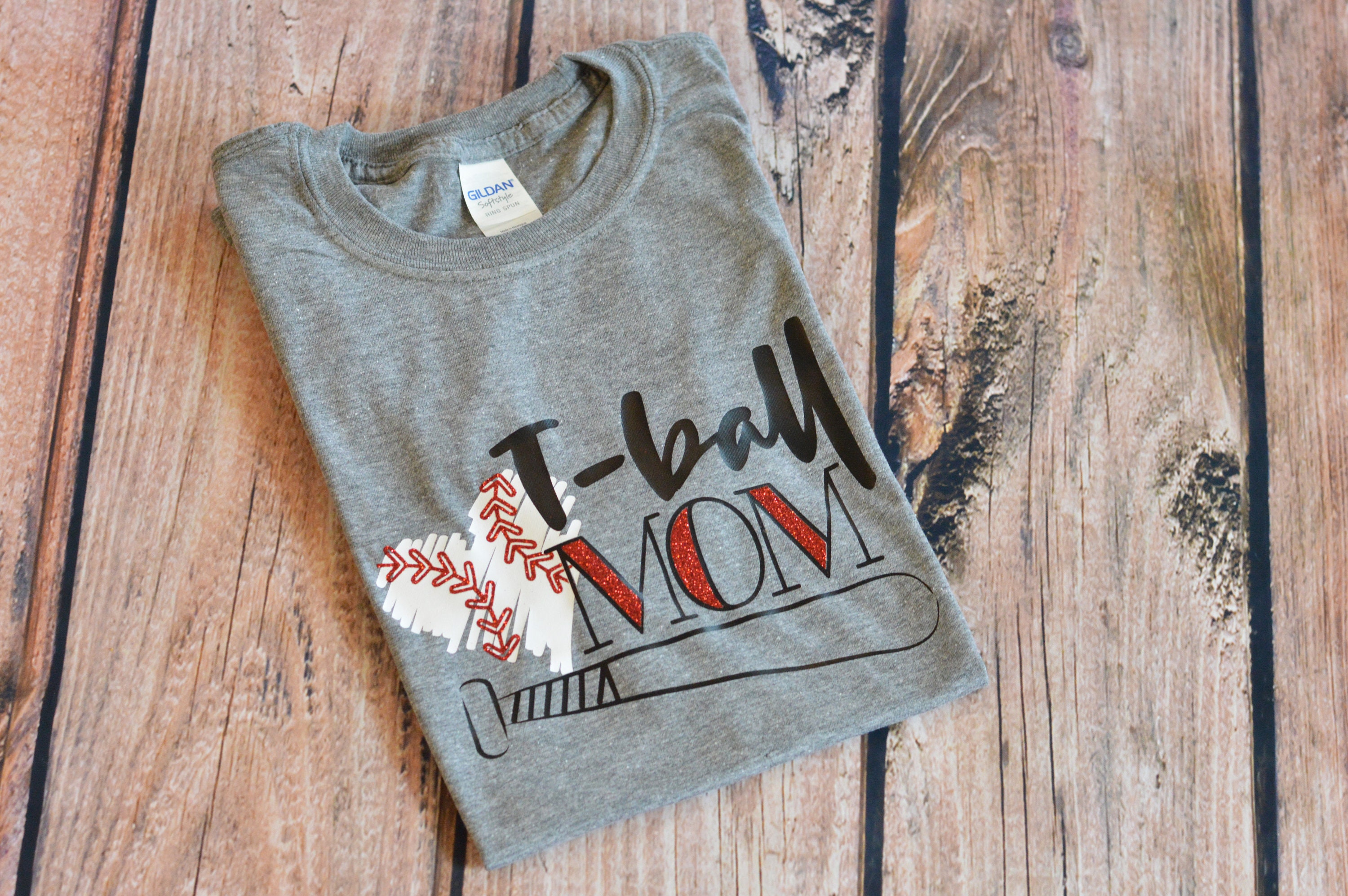 T-ball Mom Shirt Heart Tball Mom Spirit Shirt Baseball | Etsy