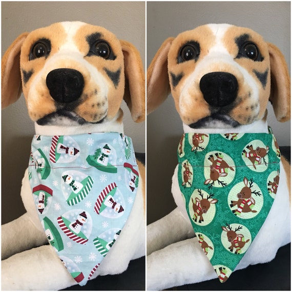 Reversible Frosty Over the Collar Pet Bandanas