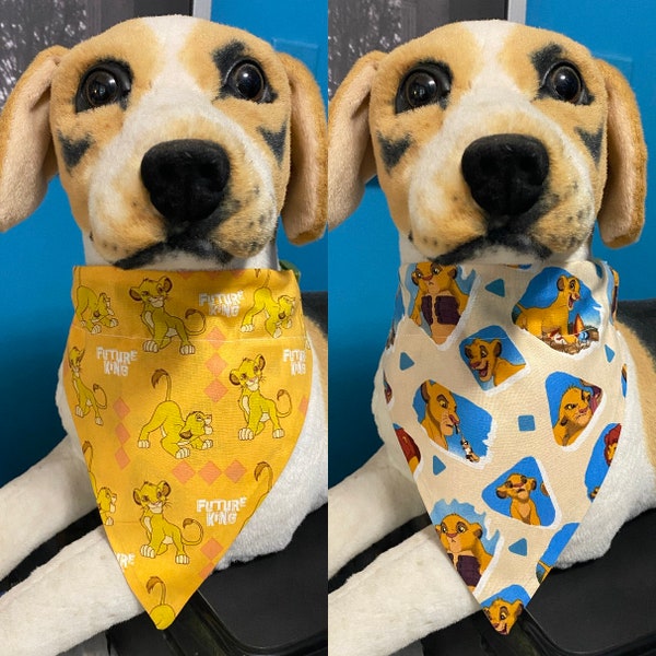 Reversible Slide On Bandana Scarf Disney Lion King Over The Collar Dogs Cats 2 in 1