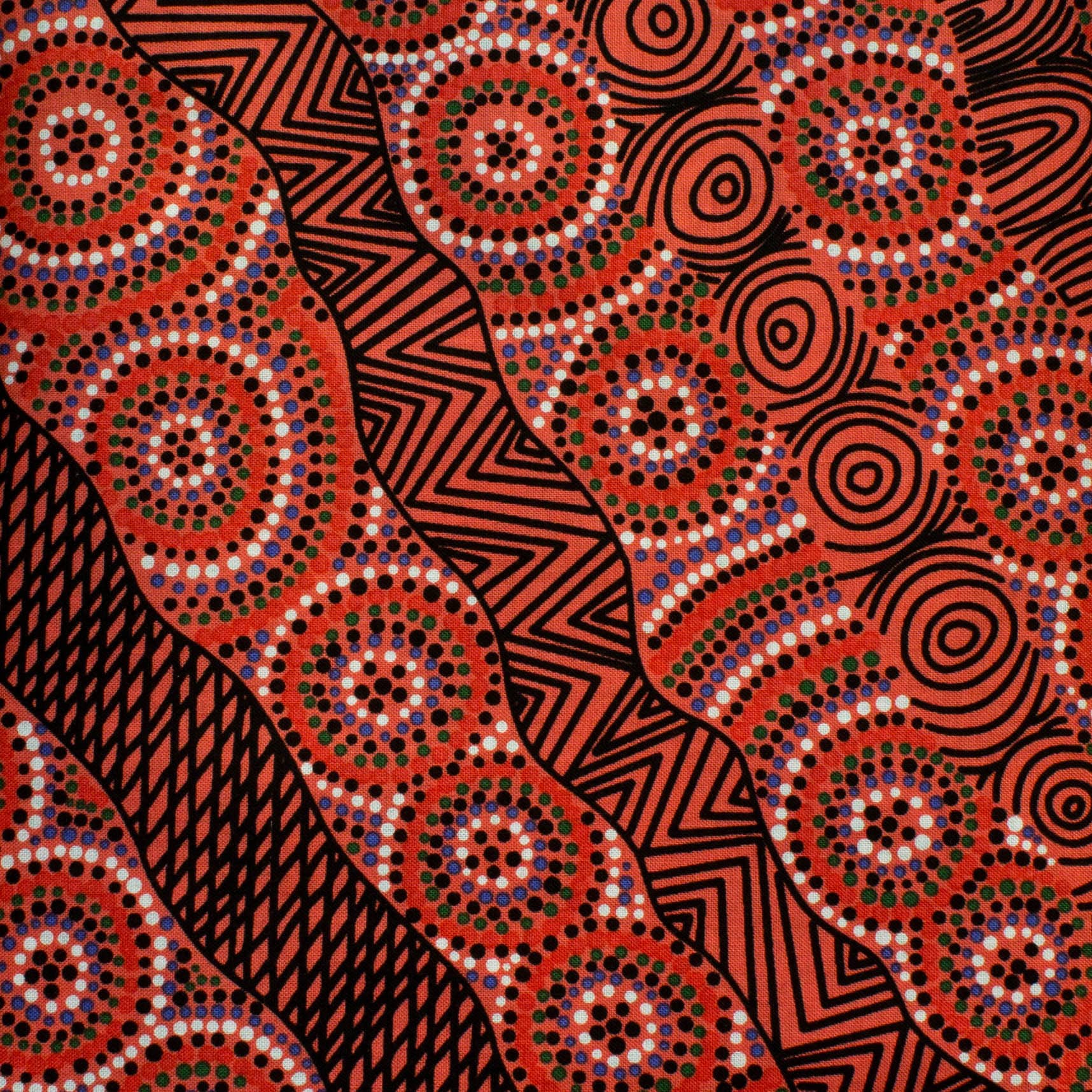 Australian Aboriginal Fabric Salt Lake Red Quilting Etsy