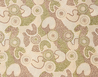 100% Cotton Quilting Fabric - Australian Inspired - SPOT GOOLOO CREAM - sold by 1/4 metre or Fat Quarter