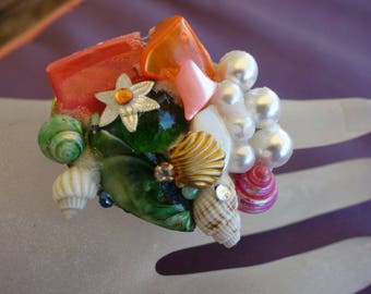 ring syracuse mother of Pearl and starfish