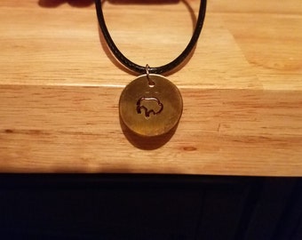 Large Buffalo Stamped Pendant Necklace