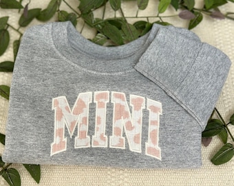 MINI Appliqué Toddler Size Sweatshirt With Onesies, Kid's Swaddle Keepsake Sweatshirt Crewneck