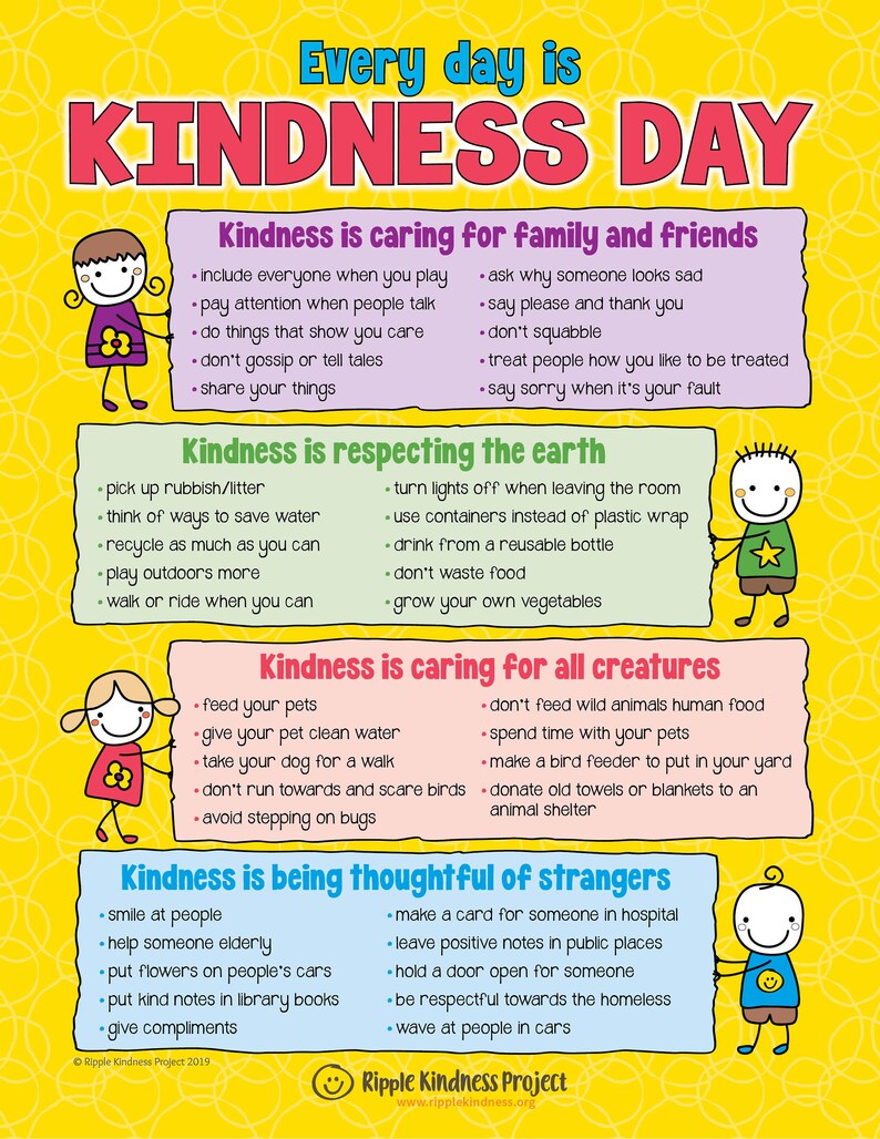 Editable Kindness Checklists for Kids Customize in Google Etsy Australia