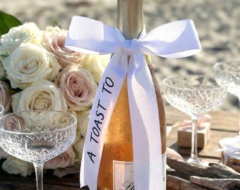 Personalized Wedding Ribbon Custom Name Ribbon for Bridal Bouquet Chair Decor Ceremony Ribbon with Text Bride Groom Names Date Keepsake