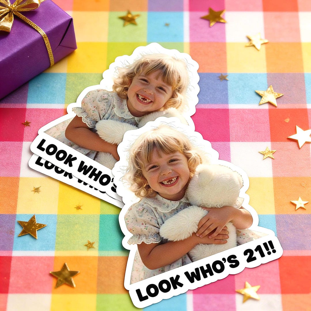 Custom 21st Birthday Sticker–personalized Party Stickers for Cups,gift ...
