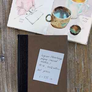 7.5x6 Inch Hot Press Art Journal Handmade Travel Watercolor and Mixed Media Journal (portrait)