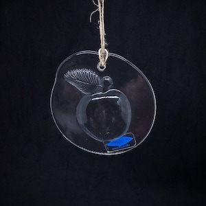 Vintage Finnish Arabia/Nuutajärvi hanging apple glass ornament