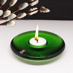 Vintage Finnish Iittala green Nappi votive tealight holder
