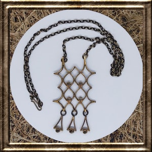 Vintage Finnish Pentti Sarpaneva signed 60&#39;s bronze necklace