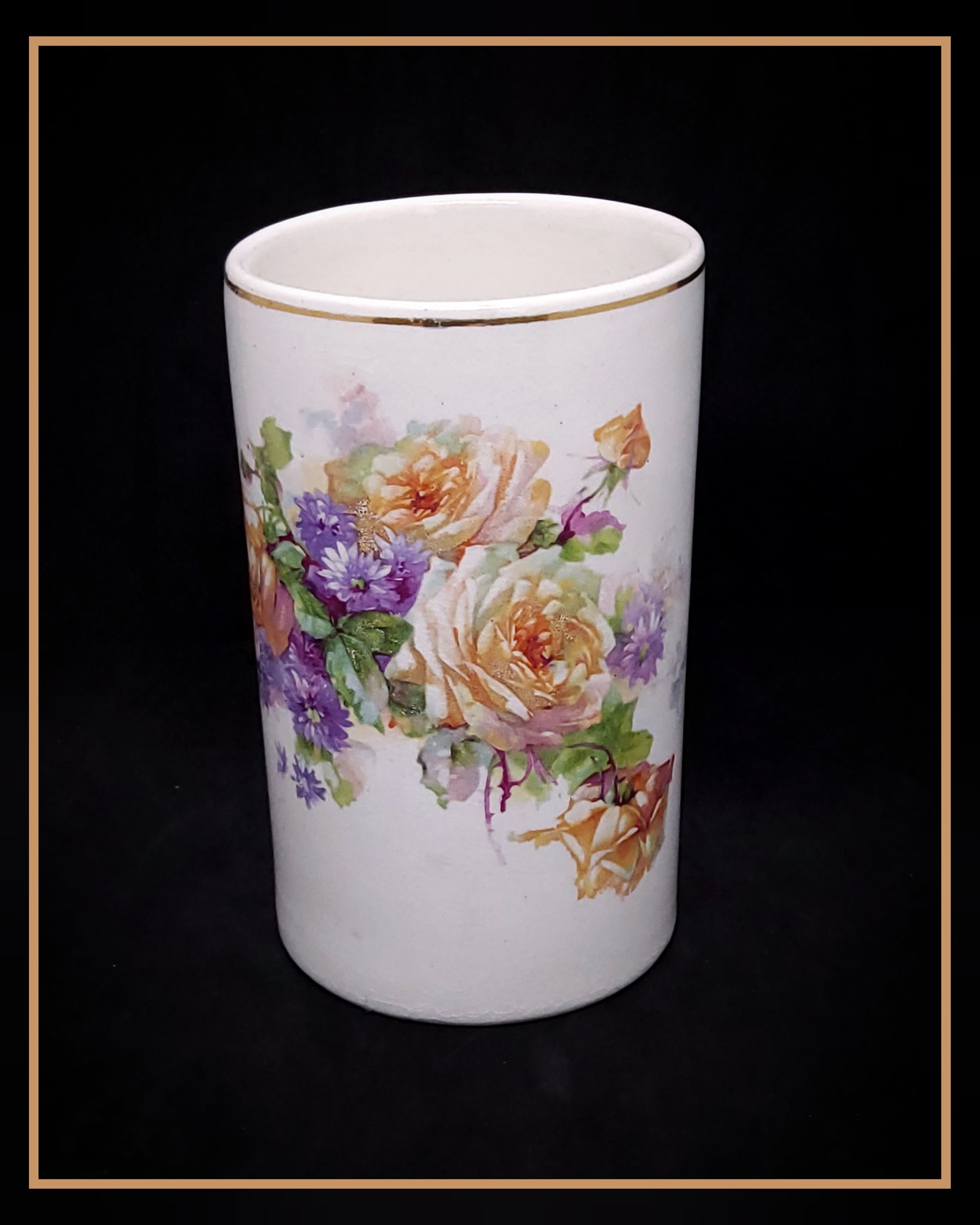 Arabia 花器　フィンランド　アンティーク ヴィンテージ アラビア ARABIA フィンフラワー Finn Flower コバルトブルー 花柄