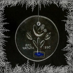 Vintage Finnish Arabia Nuutajärvi hanging Pro Natura Christmas glass ornament