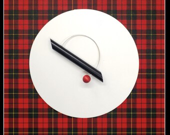 Vintage Aarikka Finland wooden black and red brooch pin