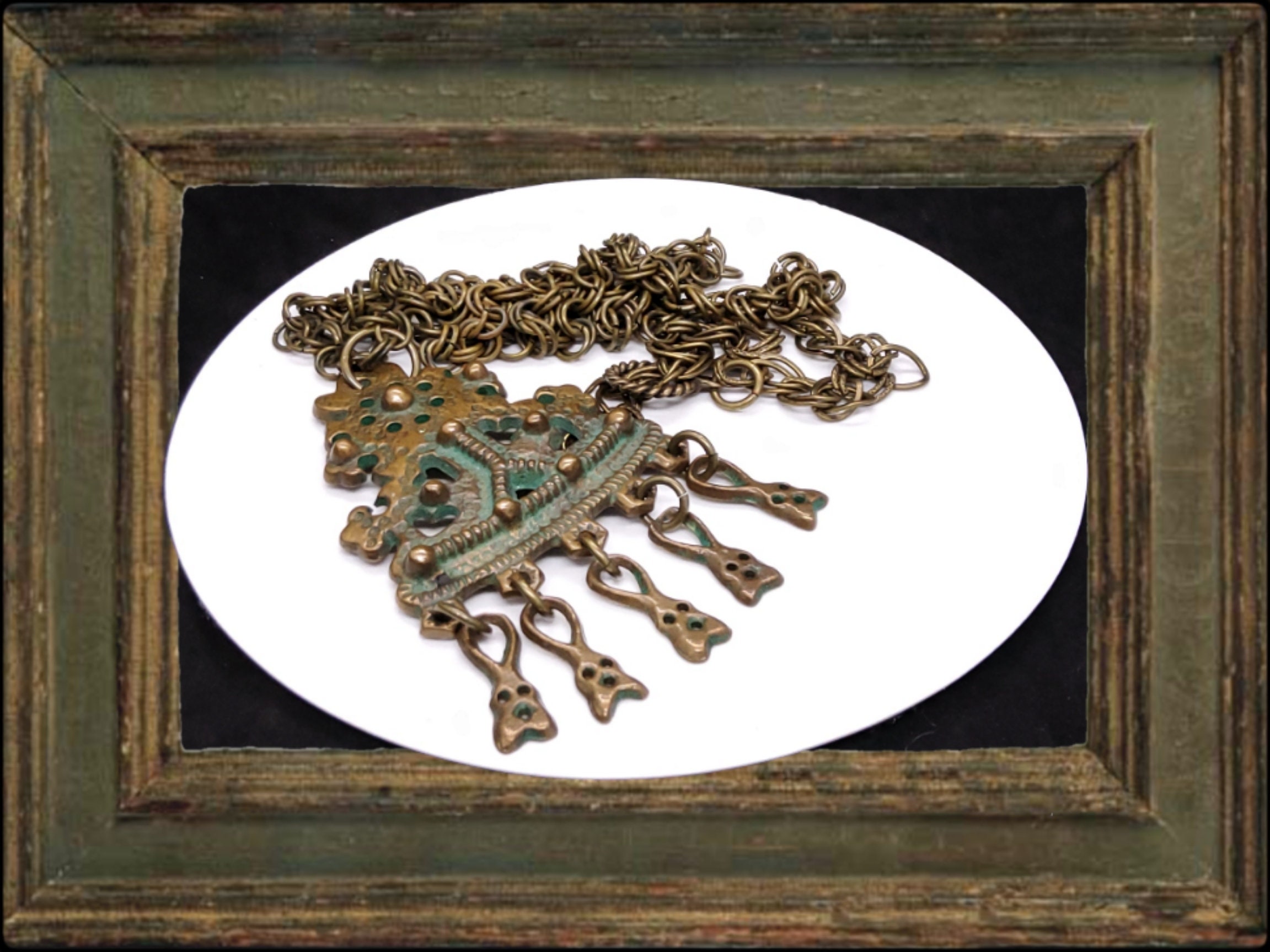 Traditional Finnish Kalevala Koru Big Bronze Karkku Necklace Traditional Finnish Kalevala Koru Big Bronze Karkku Necklace