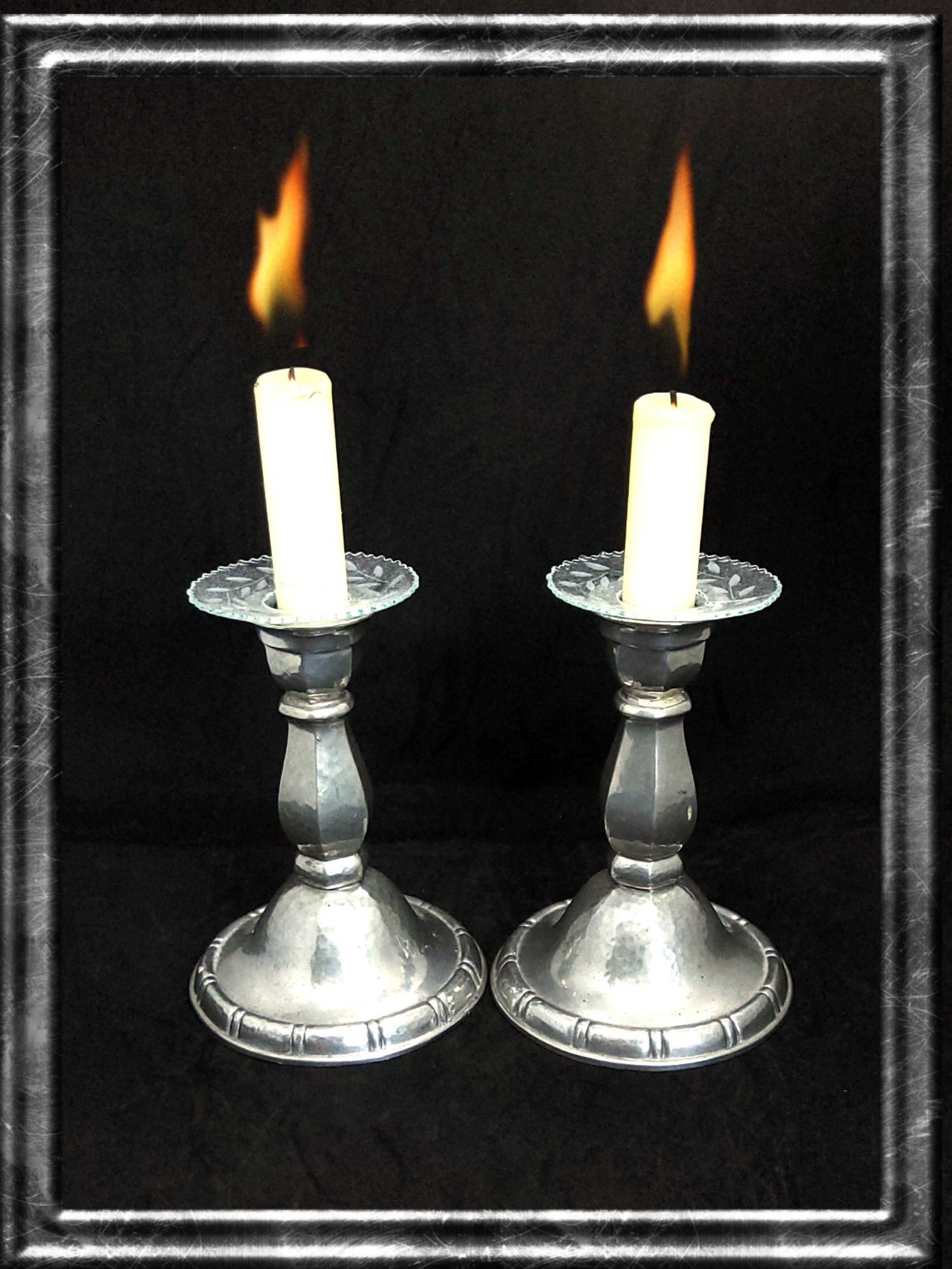Vintage Danish Pewter Candle Holders a Pair Etsy UK