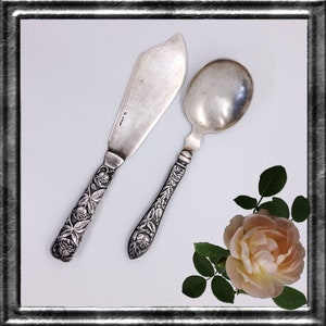 Vintage Versilberte Servier rose Geschirr Set