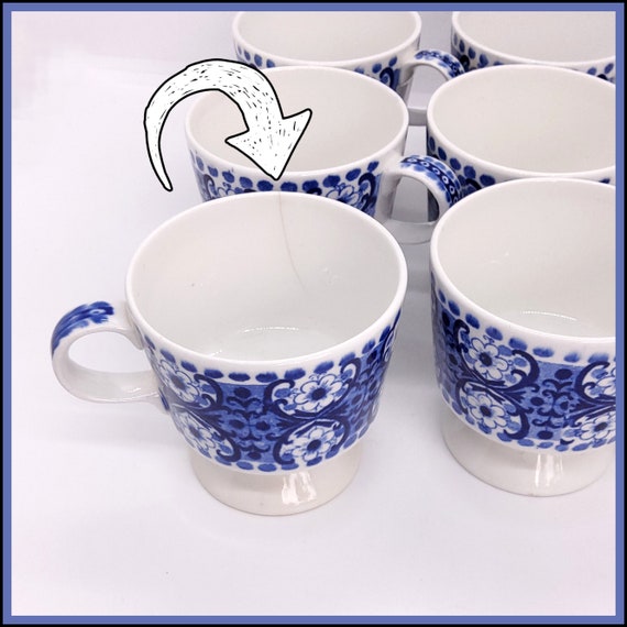 ヴィンテージ Arabia フィンランド/ Raija Uosikkinen 足付きブルー