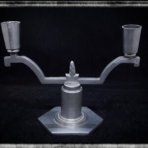 Antique Art Deco Swedish Svenskt ten G.A.B pewter candle holder for two candles