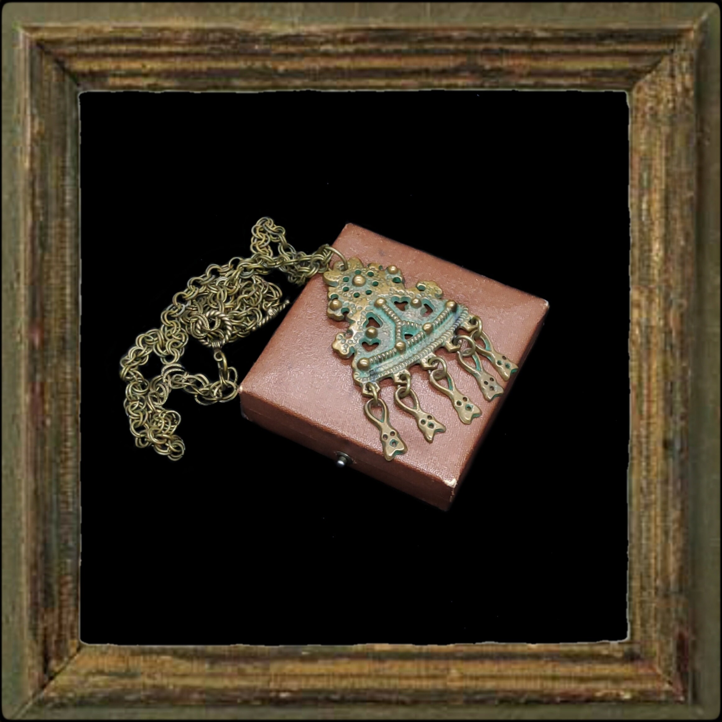 Traditional Finnish Kalevala Koru Big Bronze Karkku Necklace Traditional Finnish Kalevala Koru Big Bronze Karkku Necklace