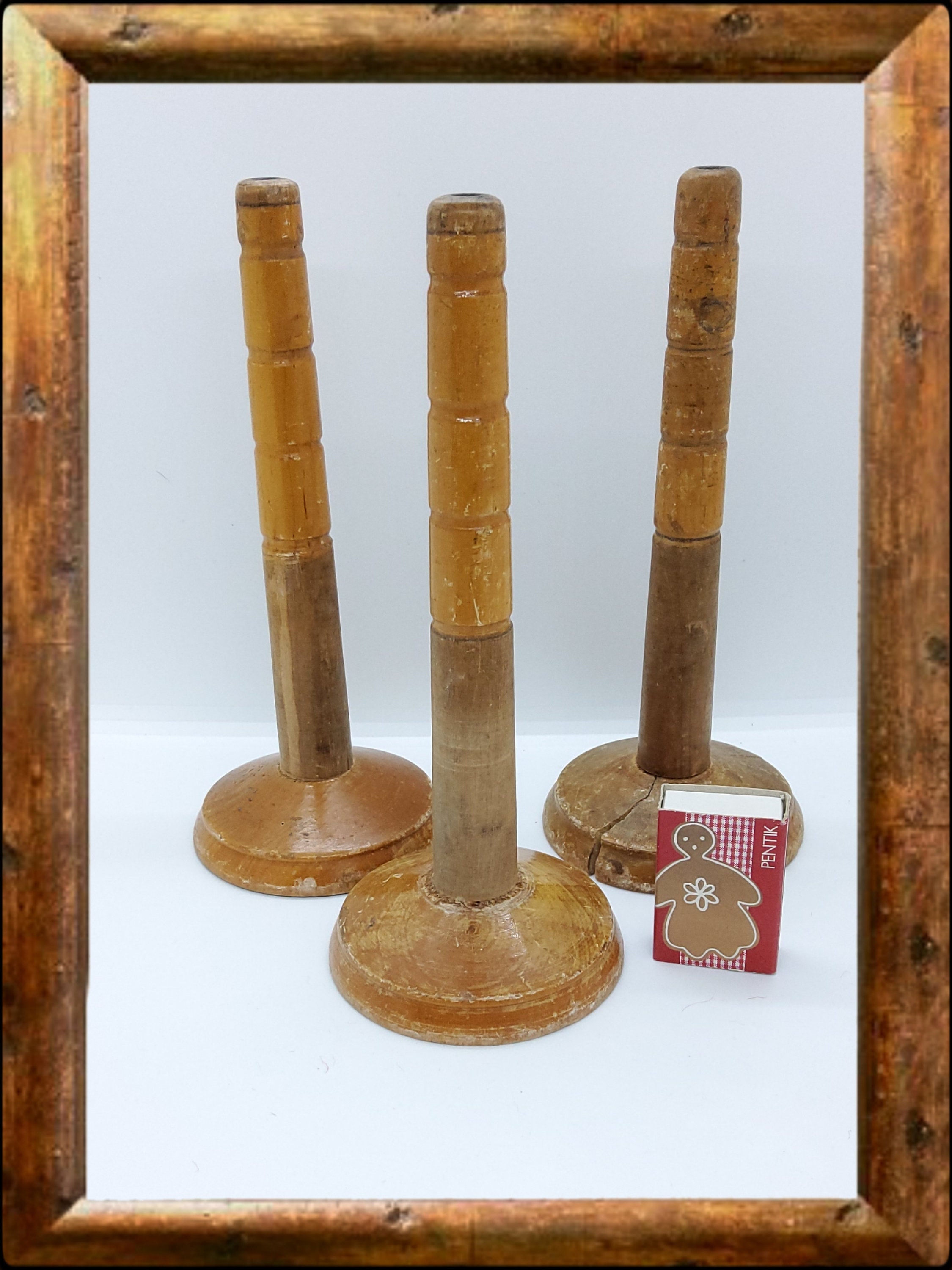 Vintage Wooden Yarn or String Holder Stands a Set of Three Etsy UK