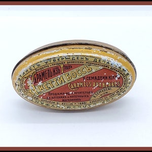 Boîte à bonbons ancienne Ketty Boss « Caramels aux herbes »