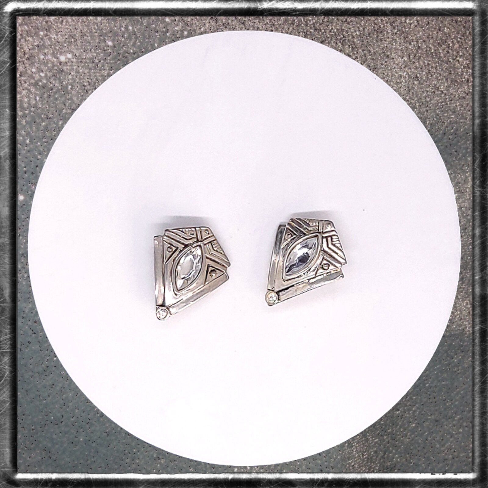 Boucles D'oreilles Anciennes En Argent Massif 925 - Style Art Déco/Art Nouveau, Fermoir Clips - Occasion