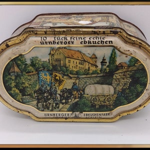 Vintage German Nürnberger Lebkuchen advertising tin
