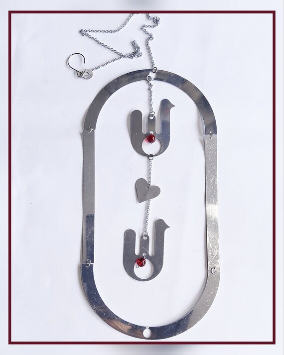 ヴィンテージ Aarikka フィンランドの鳥の白鳥のモビール、窓の装飾