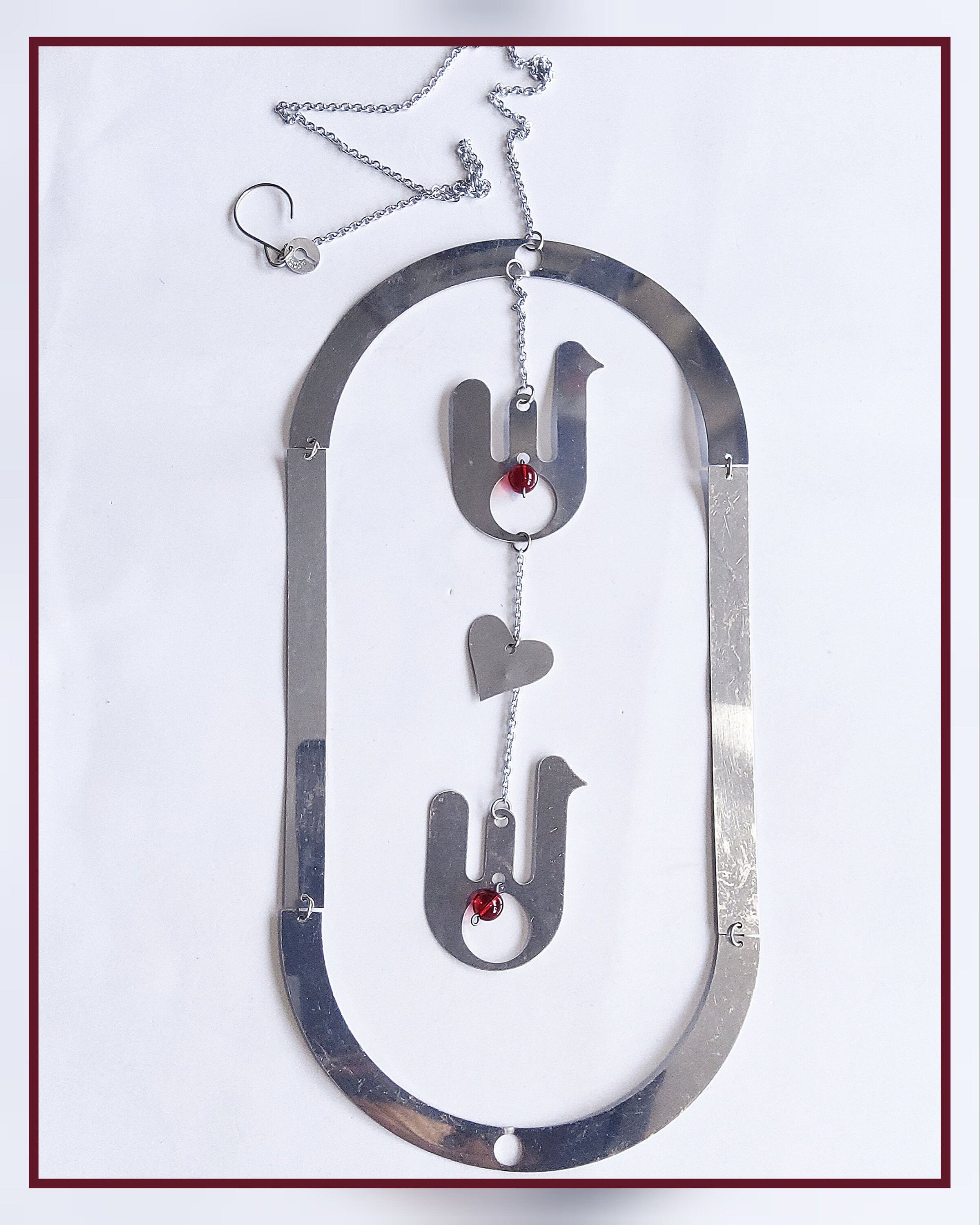 ヴィンテージ Aarikka フィンランドの鳥の白鳥のモビール、窓の装飾