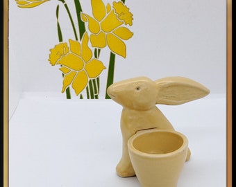 Vintage Finnish design Pentik ceramic Easter Bunny tealight holder or egg cup